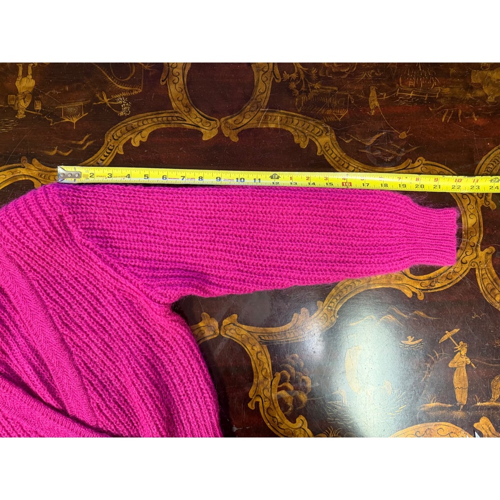Vintage SK & Company Petite Mohair Wool Wrap Cardigan Hot Pink 80s Barbiecore S - Picture 7 of 12